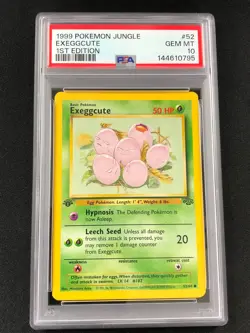Pokemon 1999 Exeggcute 1st Jungle 52/64 PSA 10 - Image 1