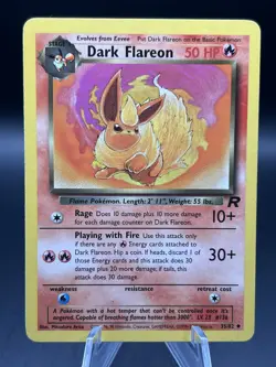 Pokemon TCG Vintage WotC Rocket Dark Flareon 35/82 - Image 1