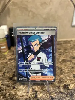 Pokemon Team Rocket's Archer 223/182 Sv10 Ultra Rare Trainer Full Art Holo - Image 1