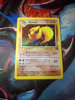 Pokemon TCG Flareon Jungle Base Set Unlimited Holo 3/64 - Image 1