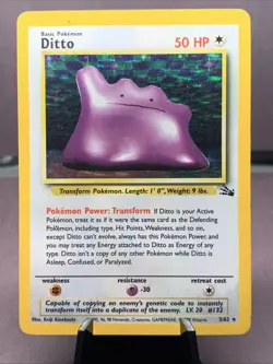 Pokemon TCG Ditto 3/62 Holo Rare Fossil Set Unlimited WOTC VTG 1999 - Image 1