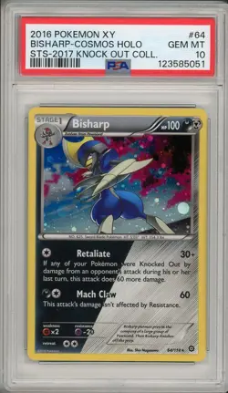 2016 Pokemon XY Bisharp Cosmos Holo Promo STS Knock Out Collection #64 PSA 10 - Image 1