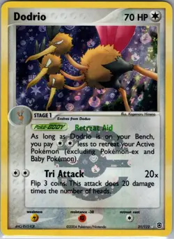 2004 POKEMON EX FIRE RED LEAF GREEN #21/112 DODRIO REVERSE HOLO NM - Image 1