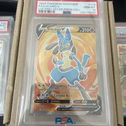 Pokemon Lucario V SWSH 213 Sword & Shield Full Art Promo Holo PSA 10 - Image 1
