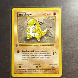 Pokemon TCG Sandshrew 1st Edition Base Set Shadowless Card 062/102 - Image 1