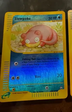 Slowpoke 108/147 Rev. Holo Aquapolis Lightly Played Raw Pokemon RARE - Image 2