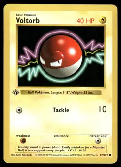 Voltorb 67/102 1st Edition Base Set Shadowless Common NM EBAY LIVE MONDAY - Image 1