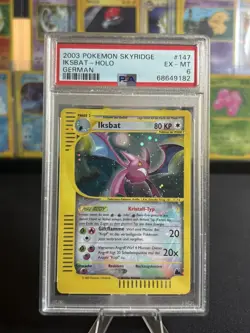 2003 Pokemon Skyridge Iksbat Holo German #147 PSA 6 EX-MT- Grail Crystal Ereader - Image 1