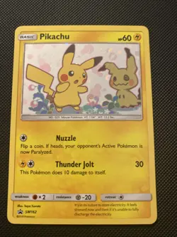 Pikachu SM162 Sm Holo Black Star Promo card, Lightly Played - Image 1