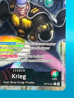 One Piece OP15 Krieg Leader OP15-001 Alt ART Foil - Adventure On Kami's Island - Image 4
