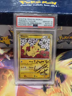 Pokemon Pikachu World Collection 2010 Polish PSA 10 Auto 10 Veronica Taylor POP1 - Image 2
