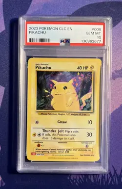 Pokemon PSA 10 Pikachu Holo Classic Box Base Set Artwork Rare Card CLC 008 - Image 1