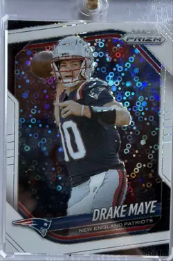 2025 Panini Prizm - Drake Maye #165 White Disco Prizm - Image 1