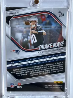 2025 Panini Prizm - Drake Maye #165 White Disco Prizm - Image 3