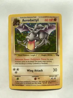 Aerodactyl 60 HP Holo Rare Pokemon TCG Fossil 1/62 1999 WOTC Unlimited Card - Image 1