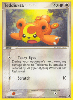 Teddiursa Unseen Forces 77/115 Pokemon Card LP - Image 1