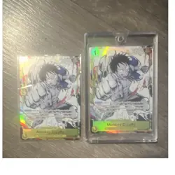 Monkey.D.Luffy One Piece Card Game Holo Character Cards Lot - 2 English Cards - Image 1