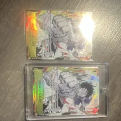 Monkey.D.Luffy One Piece Card Game Holo Character Cards Lot - 2 English Cards - Image 4