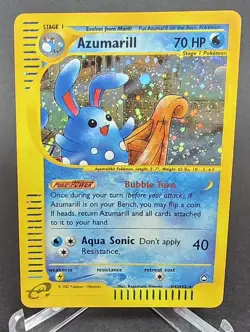 Azumarill Holo Rare H4/H32 Aquapolis 2003 Pokemon E-reader WOTC Card - LP - Image 1