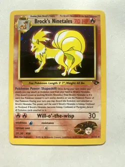 Pokemon TCG Brock's Ninetales Unlimited Holo Rare Card Gym Challenge 3/132 - Image 1
