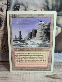 MTG Plateau Revised Edition - Dual Land - Lightly Played LP/MP - Vintage 1994 - Image 1