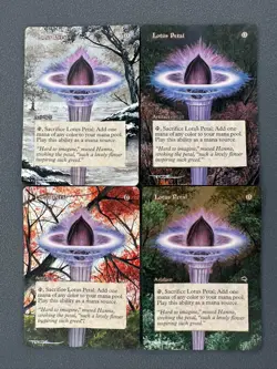 x4 Lotus Petal MTG Hand Painted Borderless Extended Season Altered NEW Art Tentz - Image 1