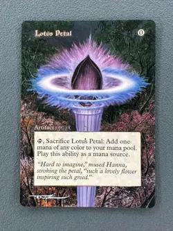 x4 Lotus Petal MTG Hand Painted Borderless Extended Season Altered NEW Art Tentz - Image 4