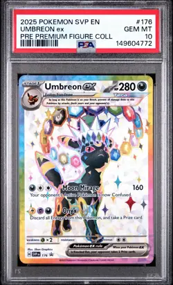 2025 POKEMON PRISMATIC EVOLUTIONS PREMIUM FIGURE COLLECTION UMBREON EX PSA 10 - Image 1