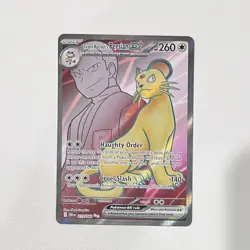 Pokemon TCG Destined Rivals Team Rocket's Persian Ex 219/182 Ultra Rare Full Art - Image 1