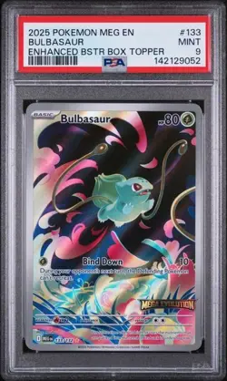 BULBASAUR 133 Stamped PSA 9 2025 POKEMON MEG EN-MEGA EVOLUTION ENHANCED BOOSTER - Image 1