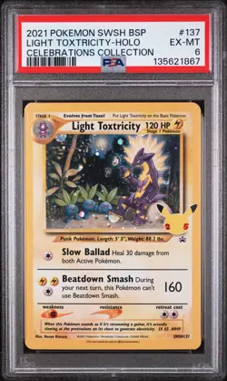 Light Toxtricity Holo SWSH137 Celebrations Collection Pokemon PSA 6 *867 - Image 1