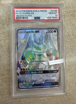 Pokemon Hidden Fates: Shiny Vault Zygarde GX SV65/SV94 Full Art PSA 10 Holo - Image 1