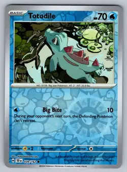 2024 Pokemon Temporal Forces Totodile 039/162 Reverse Holo - Image 1