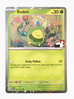 Play! Pokemon Prize Pack Series 7 Prismatic Evolutions Cosmo Holo 004/131 Budew - Image 1