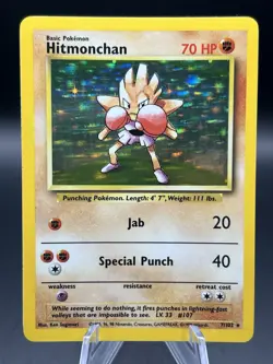 Pokemon TCG Hitmonchan 7/102 Base Set Holo - Image 1