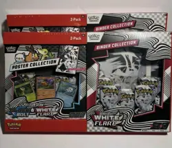 Pokemon Black Bolt and White Flare Binder + Poster Collection Sam's Club Bundles - Image 1
