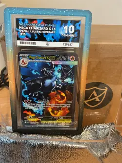 Pokemon TCG Mega Charizard X EX 125/094 - Ace 10 PERFECT SUBGRADES, Guard Incl. - Image 1