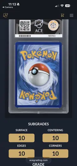 Pokemon TCG Mega Charizard X Ex SR 109/094 ACE 10 PERFECT SUBGRADES Gem Mint - Image 4