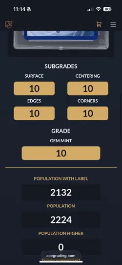 Pokemon TCG Mega Charizard X Ex SR 109/094 ACE 10 PERFECT SUBGRADES Gem Mint - Image 5