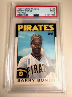 Topps 1986 Traded Barry Bonds #11T Tiffany Rookie PSA 9 Pittsburgh Pirates - Image 1