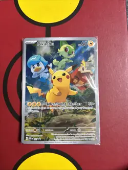 Pokemon Pikachu TCG SVP027 Promo Card Paldea Evolved Rare, Sealed Pack - Image 1