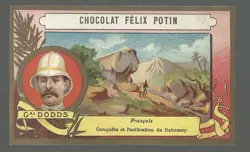 1900 FELIX POTIN CELEBRITIES GENERAL DODDS NM+ SOLDIER RARE TOBACCO CARD - Image 1