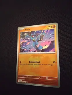 Pokemon TCG Riolu (Master Ball Pattern) 050/131 Prismatic Evolutions Holo - Image 2