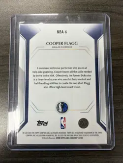 2025-26 Topps - Cooper Flagg NBA-6 Dallas Mavericks Collectors Kit Rookie Card - Image 2