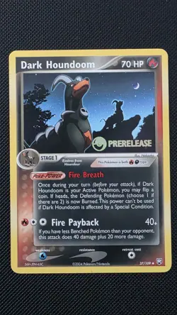 Dark Houndoom 37/109 Team Rocket Returns Prerelease Stamp Holo POKEMON - Image 1