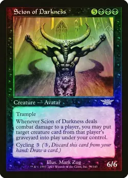 Magic the Gathering SCION OF DARKNESS #79/145 FOIL Black Rare Unplayed 2003 - Image 1