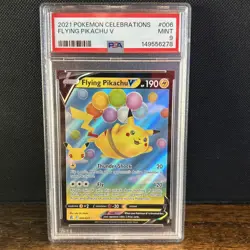 Pokemon 2021 TCG Flying Pikachu V Celebrations Full Art Holo Card #006/025 PSA 9 - Image 1