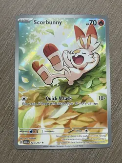 Scorbunny 225/217 Ascended Heroes Pokemon TCG Illustration Rare Holo NM - Image 2