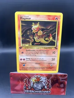Pokemon TCG Magmar Fossil Card 39/62 1st Edition Uncommon LP - Image 1