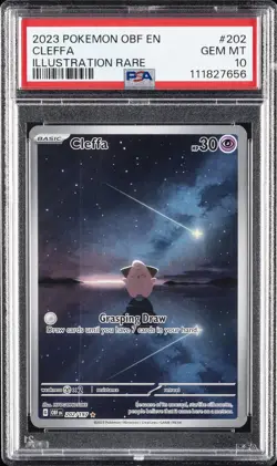 2023 POKEMON OBF EN-OBSIDIAN FLAMES ILLUSTRATION RARE #202 CLEFFA PSA 10 - Image 1